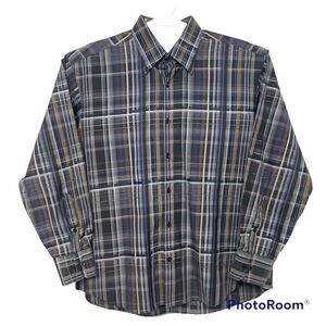 Vluxe by Lucky Nahum Shirt Mens XL Long‎ Sleeve Button Up Plaid Multicolored